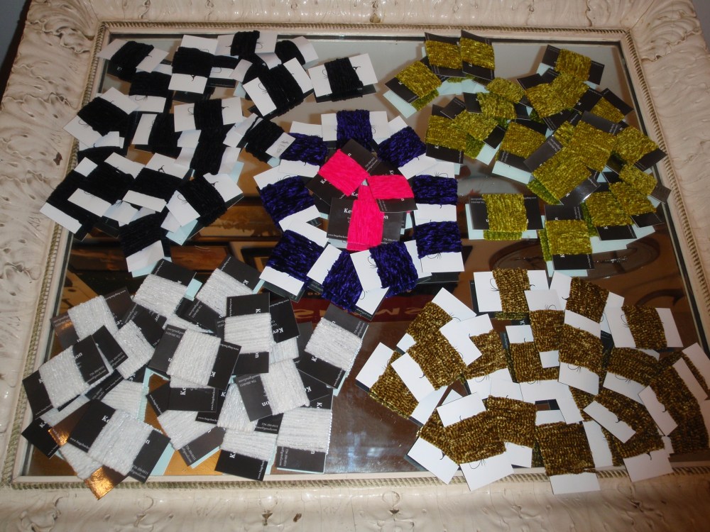 Over a half of dozen chenille colors. $1.00 for 3 yards all colors.